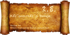 Káposztás Bence névjegykártya